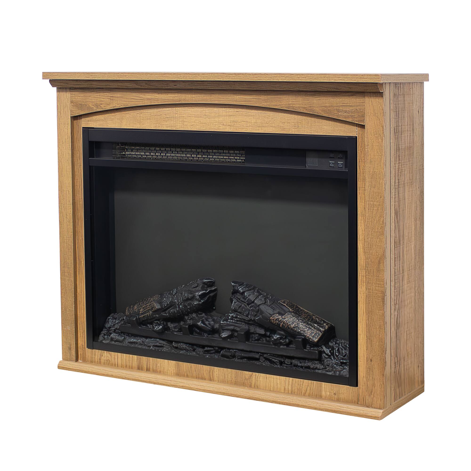 Alt View 7. GOODSILO - 28 Inch TV Stand Media Center with Electric Fireplace - Antique brown.