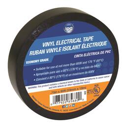IPG - 3/4 in. W X 60 ft. L Black Vinyl Electrical Tape