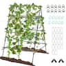 Costway - Cucumber Trellis for Plant Climbing Foldable Garden Tunnel Trellis with Plastic Coated Tube - Black