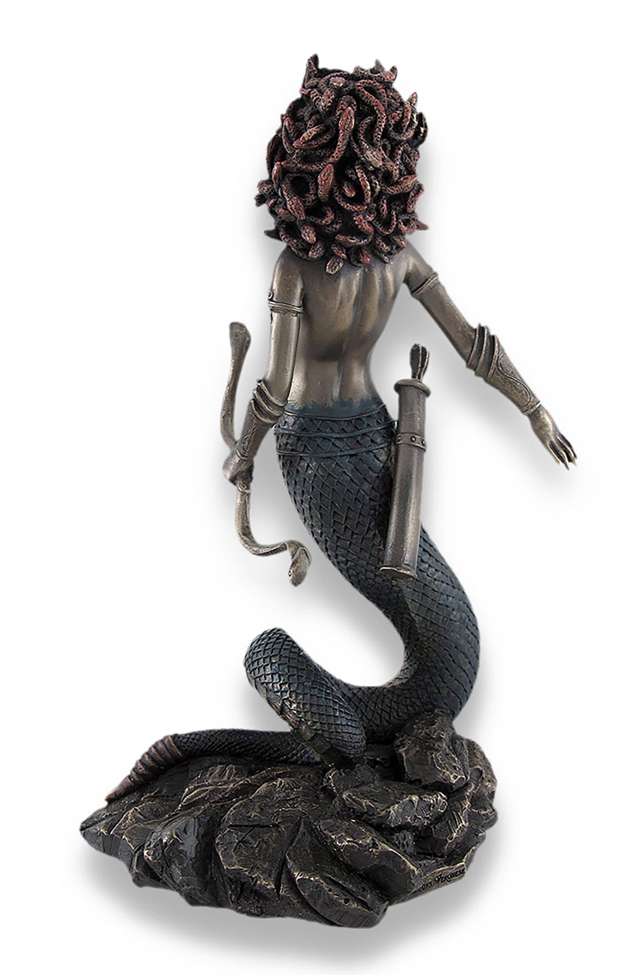 Alt View 2. Veronese Design - Bronzed Medusa with Double Snake Bow and Arrows Statue - Bronze.