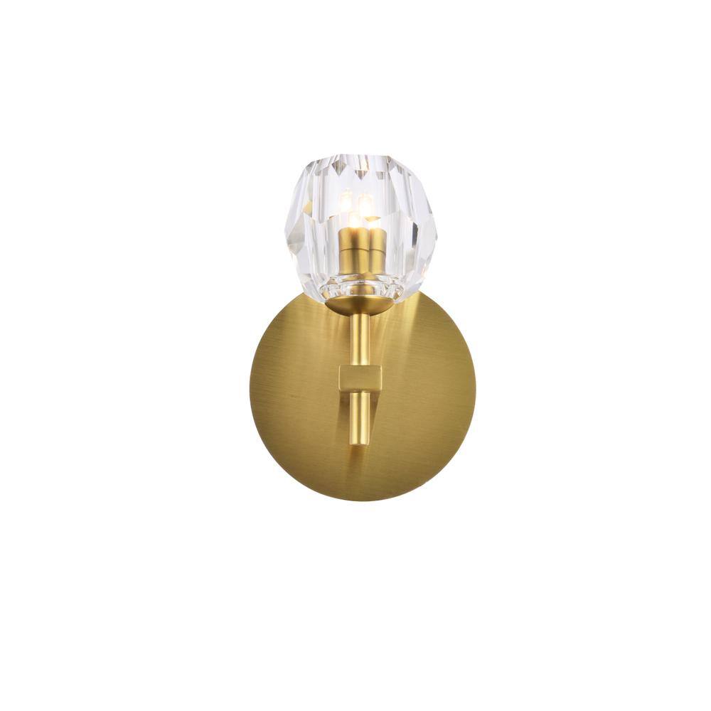 Angle. Elegant Lighting - Eren 1 light Gold wall sconce - Gold.