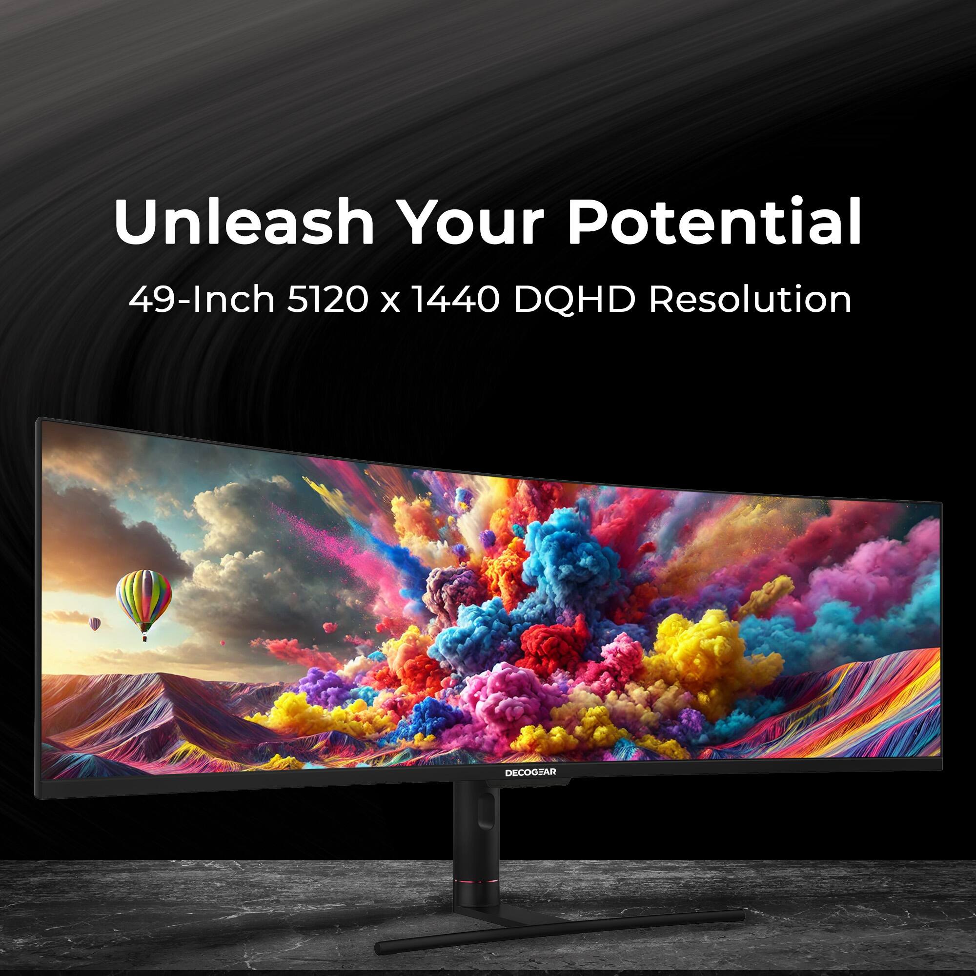 Unleash Your Potential 49-Inch 5120 x 1440 DQHD Resolution DECOJEAR
