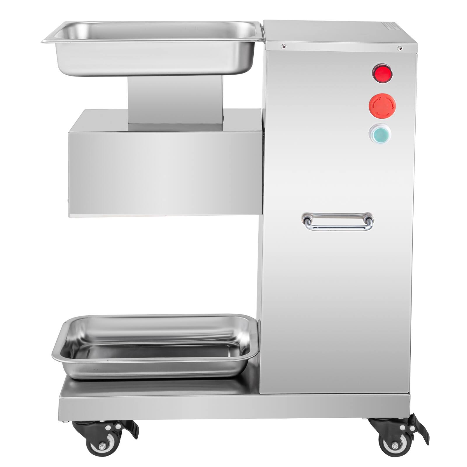 Alt View 5. VEVOR - 110V Commercial Meat Cutter Machine 1100LB/H Electric Meat Cutting Machine 750W Commercial Meat Slicer 3mm Blade - Silver.