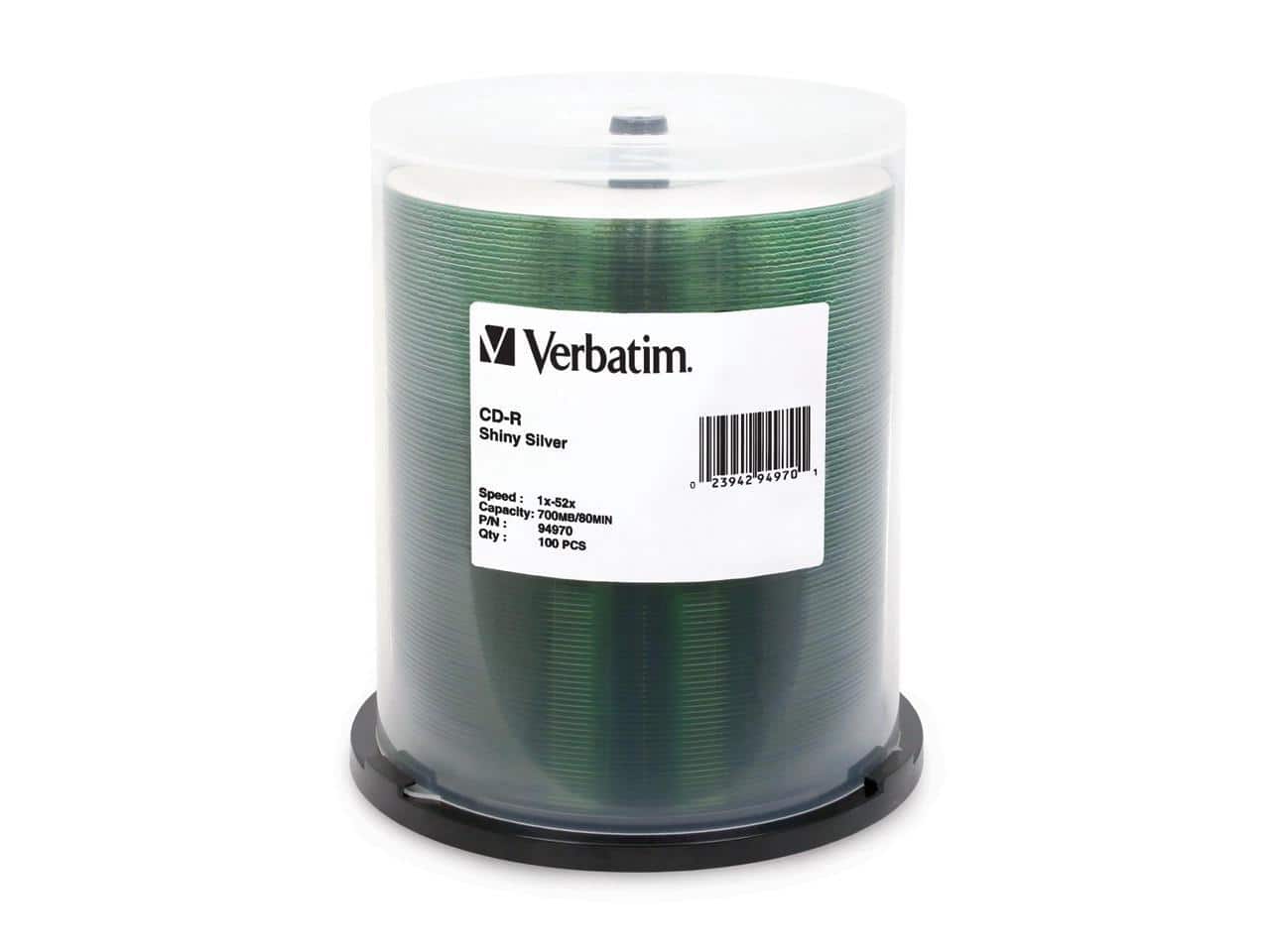 Verbatim CD R 700MB 52X Shiny Silver Silk Screen Printable 100pk