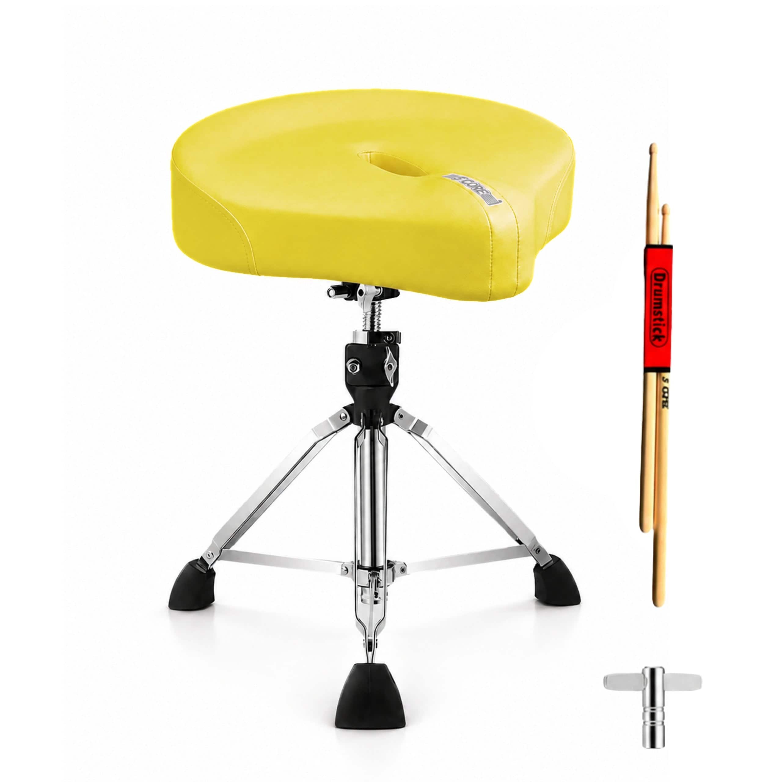 "5 CORE - Drum Throne w 4.5"" Padded Stool Adjustable Drummer Chair - Yellow" price history on PriceWatchPro