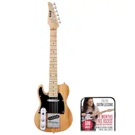 Lyxpro - 30” Left Handed Electric Guitar TL Series, Solid Body Guitar with 3-Way Switch - Natural