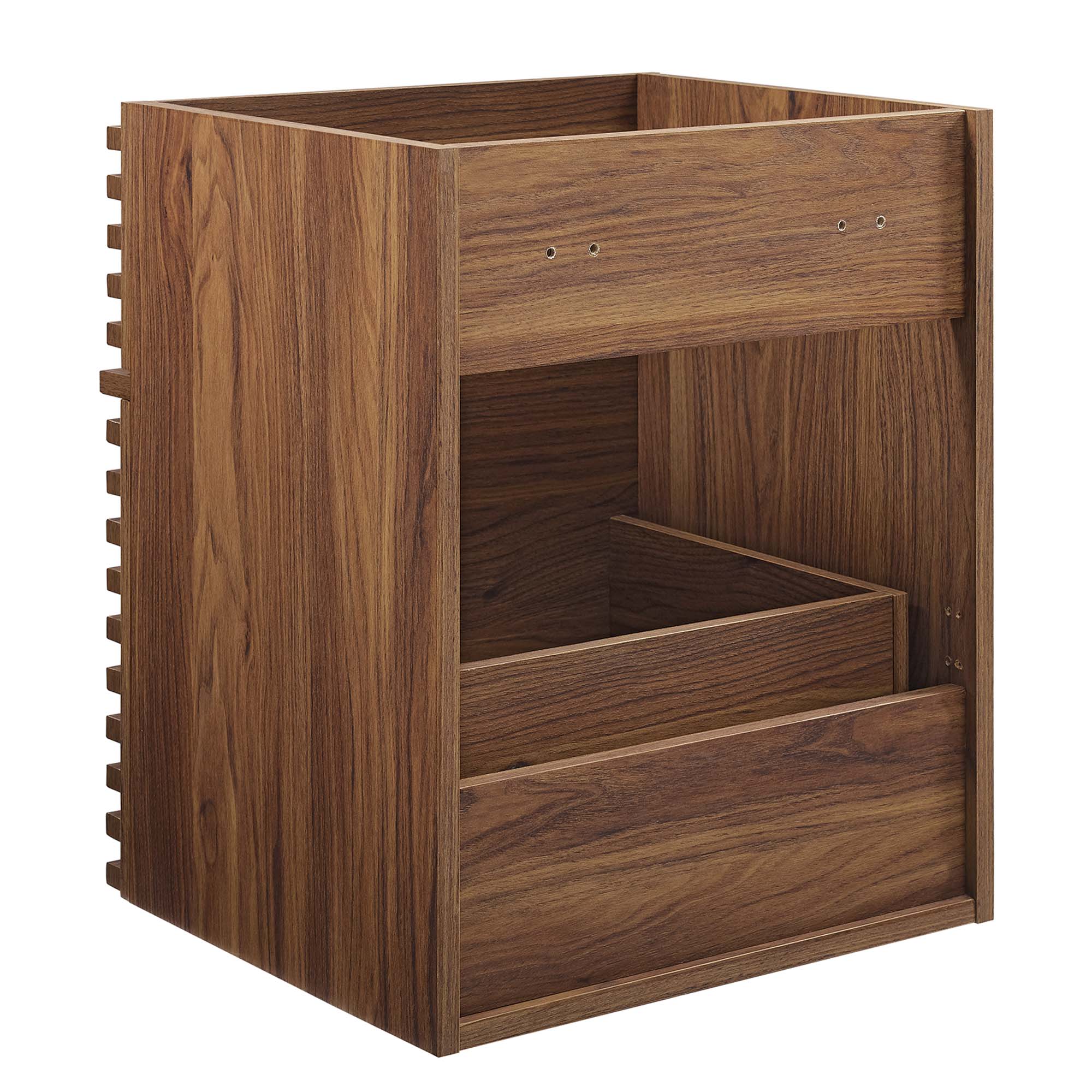 Alt View 2. Modway - Render Wall-Mount Bathroom Cabinet Basin Not Included - Walnut.