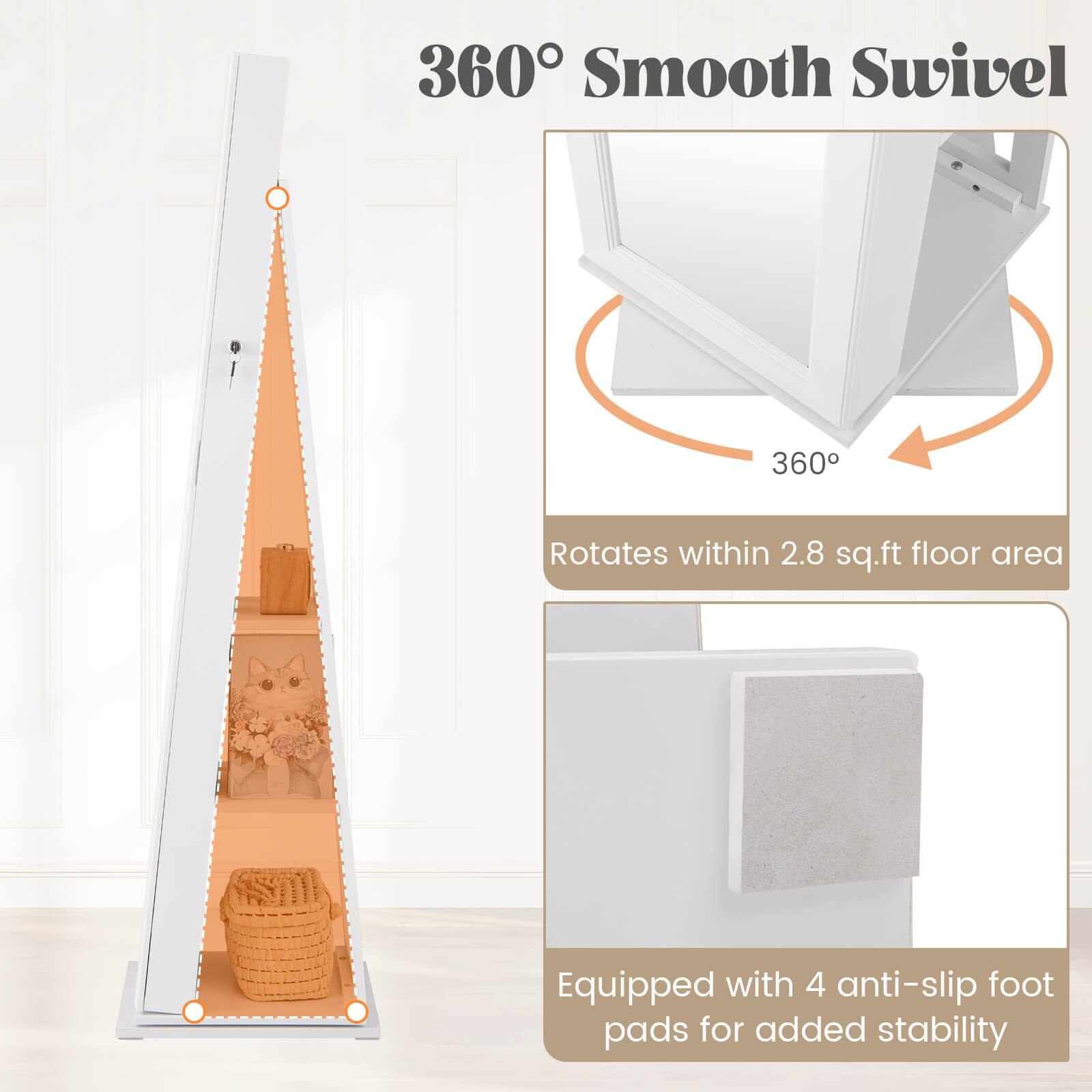 360° Smooth Swivel

Rotates within 2.8 sq.ft floor area

Equipped with 4 anti-slip foot pads for added stability