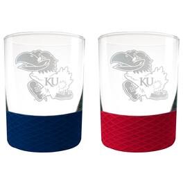 Great American Products - Kansas Jayhawks 14oz. Commissioner Rocks Glass Two-Piece Set - Multicolor