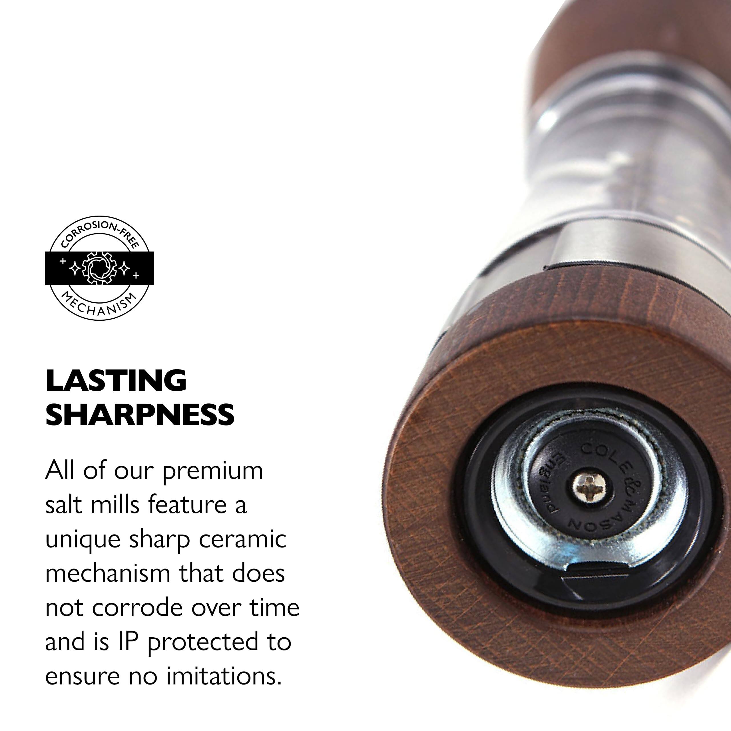 CORROSION-FREE MECHANISM

LASTING SHARPNESS

All of our premium salt mills feature a unique sharp ceramic mechanism that does not corrode over time and is IP protected to ensure no imitations.

COLE England UMASOL