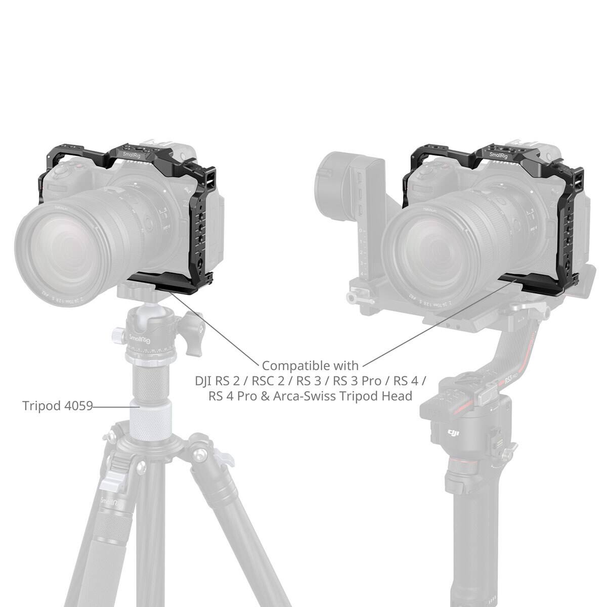Smollfig Smollng Tripod 4059 Compatible with DJI RS 2 / RSC 2 / RS 3 / RS 3 Pro / RS 4 / RS 4 Pro & Arca-Swiss Tripod Head
