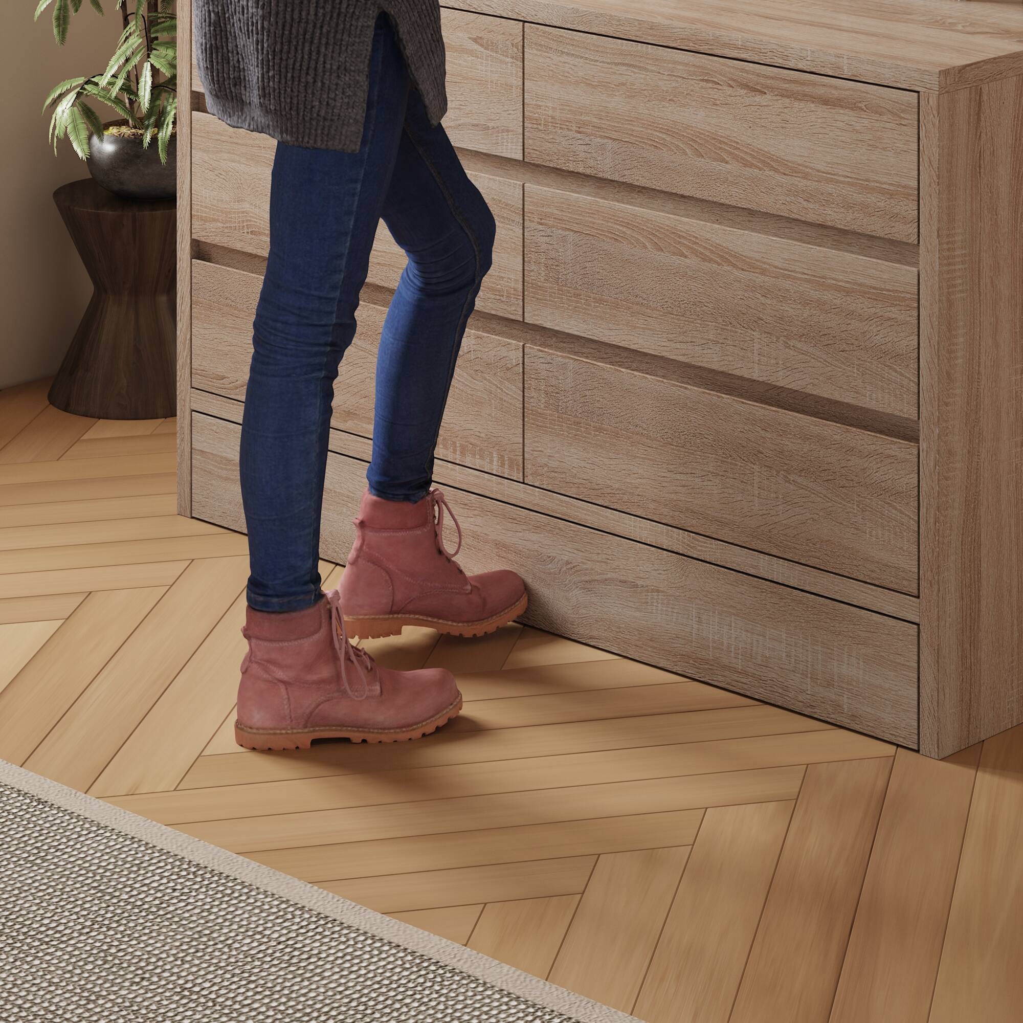 Alt View 6. Famapy - Famapy Wood - Grain Dresser with Hidden Drawers: Multi - Scene Storage Solution - Wooden.