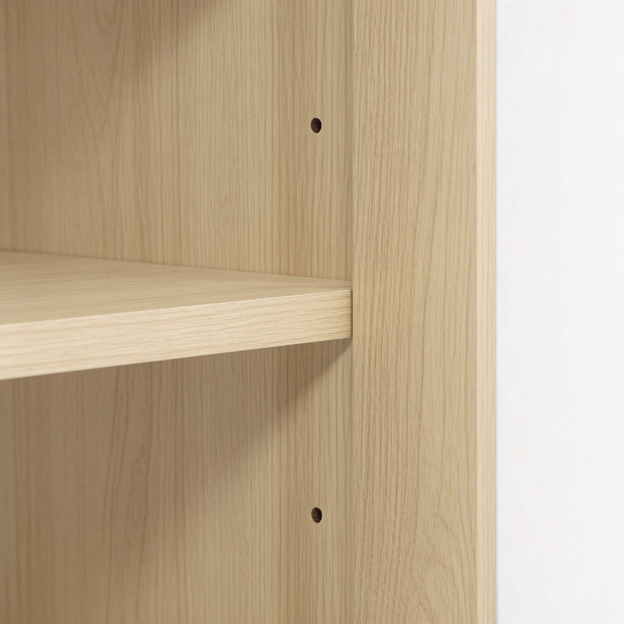 Alt View 10. Loheer - Loheer Tall Bathroom Storage Cabinet Freestanding Organizer with Adjustable Shelves and Hooks Natural MDF - Natural.