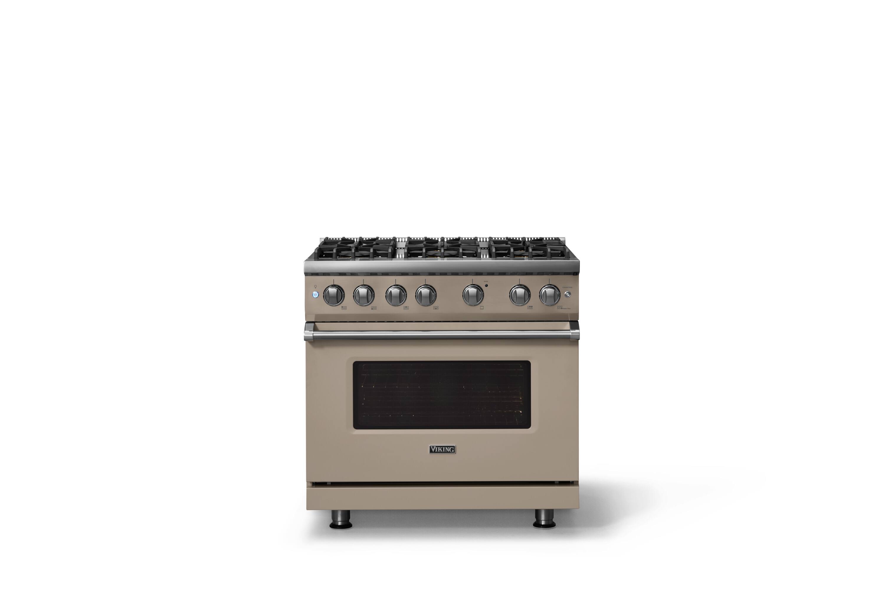 Alt View 1. Viking - 36 in. Wide 6 Burner Pro 5 Series 5.1 Cu. Ft. Freestanding Sealed Burner Liquid Propane Gas Convection Range - Nantucket - Nantucket.