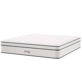 Jenna 14" Innerspring and Foam King Mattress by Modway - White