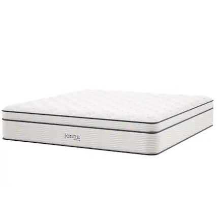 Front. Modway - Jenna 14" Innerspring and Foam King Mattress by Modway - White.