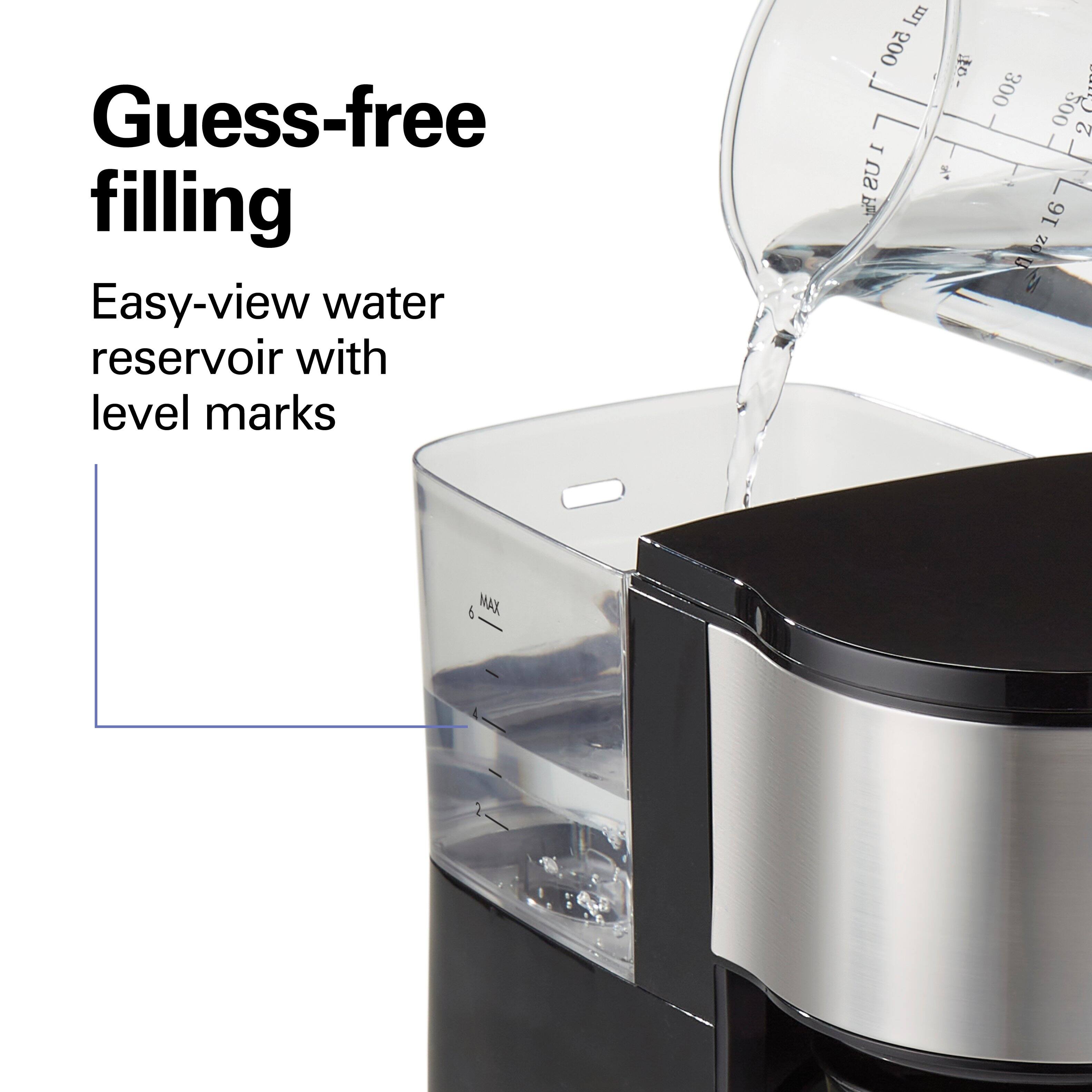 Guess-free filling  
Easy-view water reservoir with level marks  
500 ml  
300 200 16 oz fl  
MAX