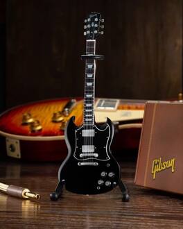Axe Heaven - Gibson SG Standard Ebony 1:4 Scale Mini Electric Guitar Model GG-221AH - Collectibles - Multicolor