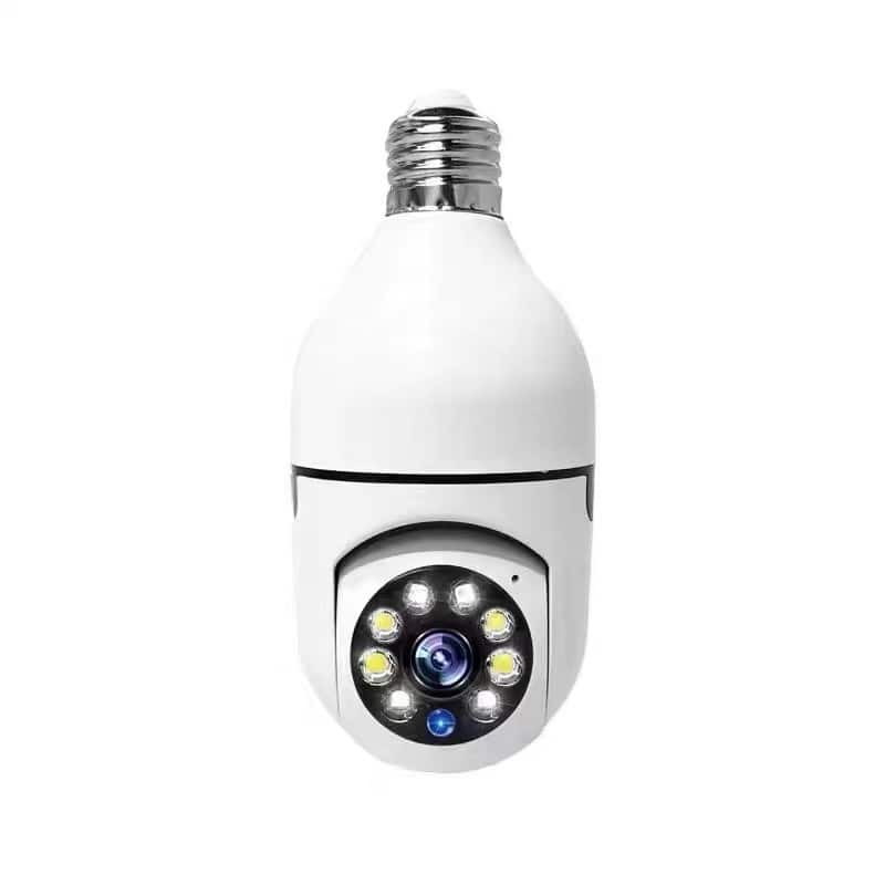 Cluzine - E27 Bulb Security Camera,Motion Detection, Full Color Night Vision, Home Surveillance