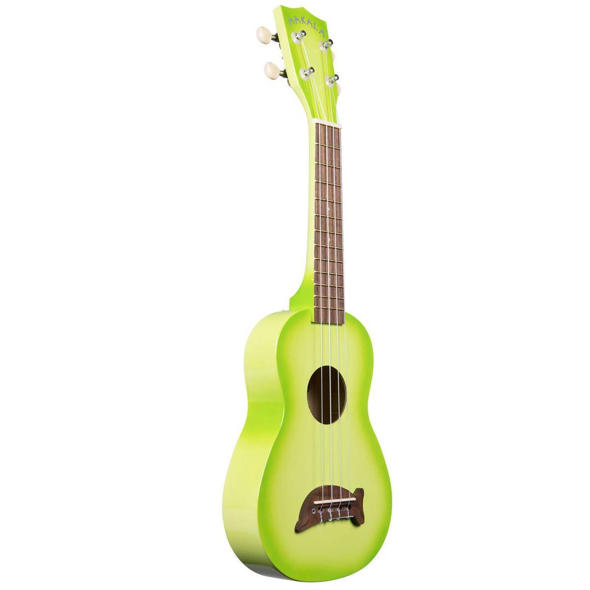 Alt View 3. Kala - Kala Gloss Green Apple Burst Makala Dolphin Soprano Ukulele with Tote Bag.
