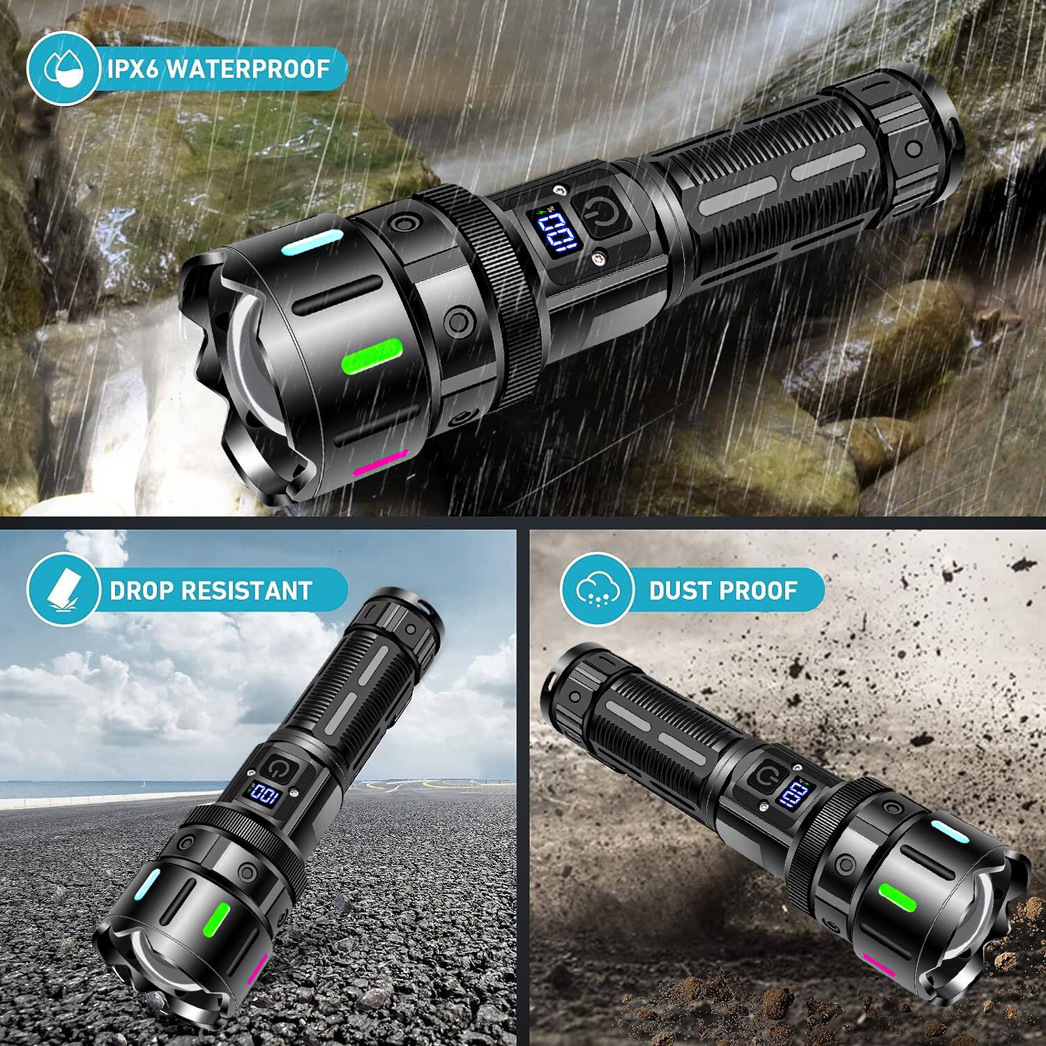 IPX6 WATERPROOF  
DROP RESISTANT  
DUST PROOF