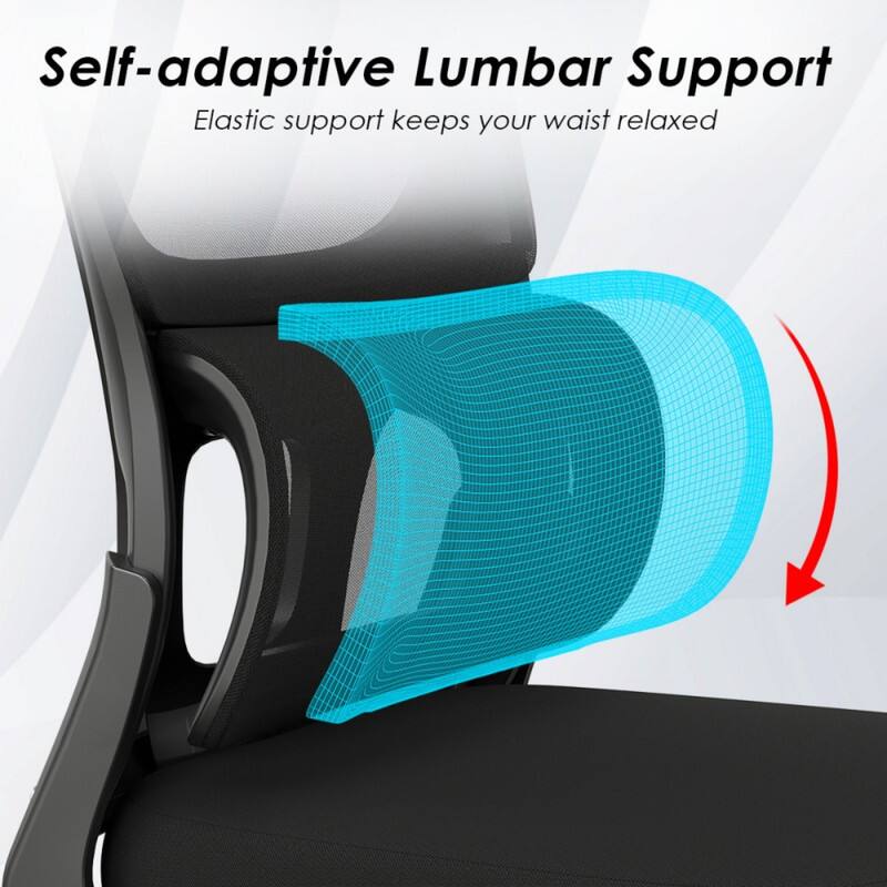 Self-adaptive Lumbar Support  
Elastic support keeps your waist relaxed