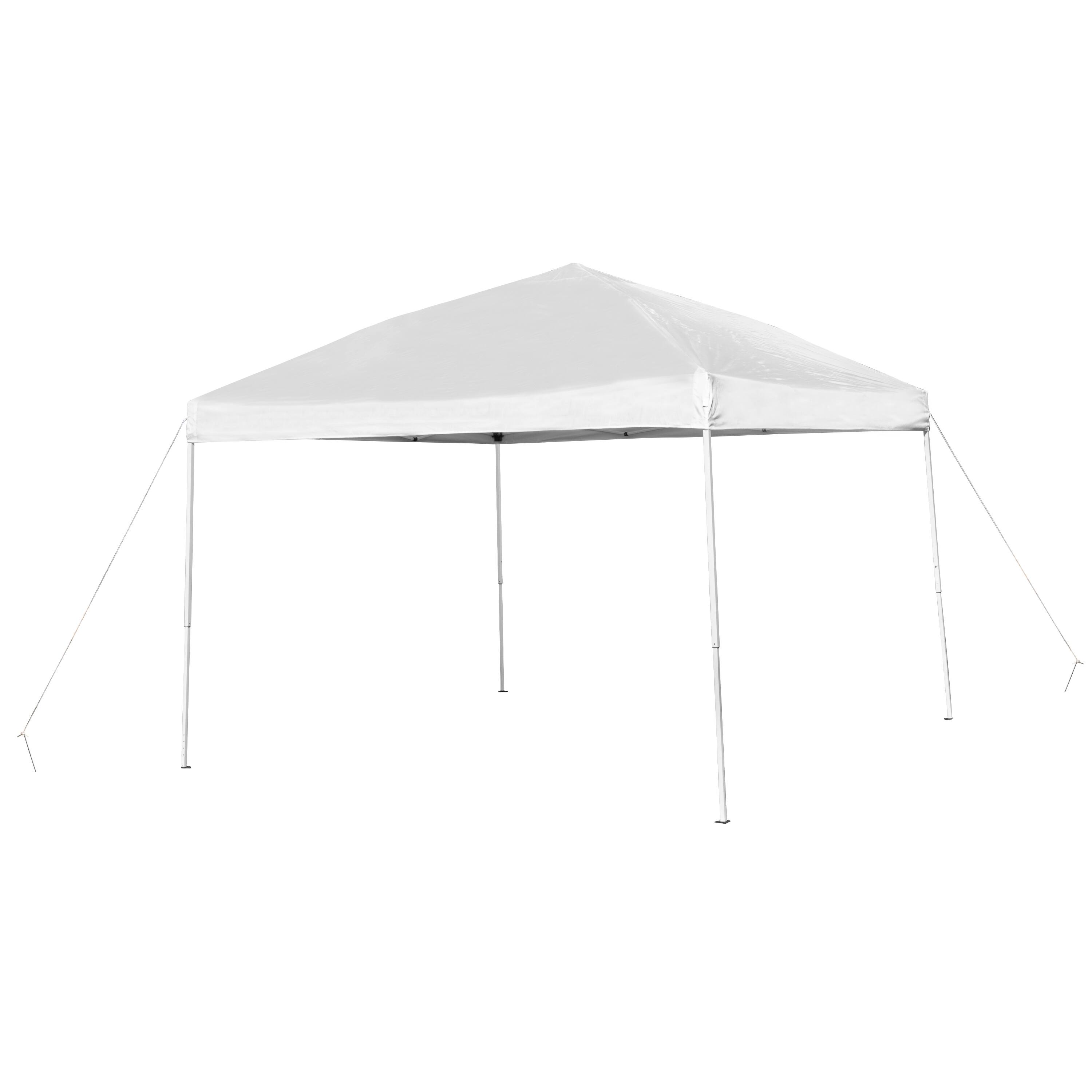 Alt View 1. Emma + Oliver - 10'x10' Weather Resistant Easy Pop Up Event Straight Leg Instant Canopy Tent - White.