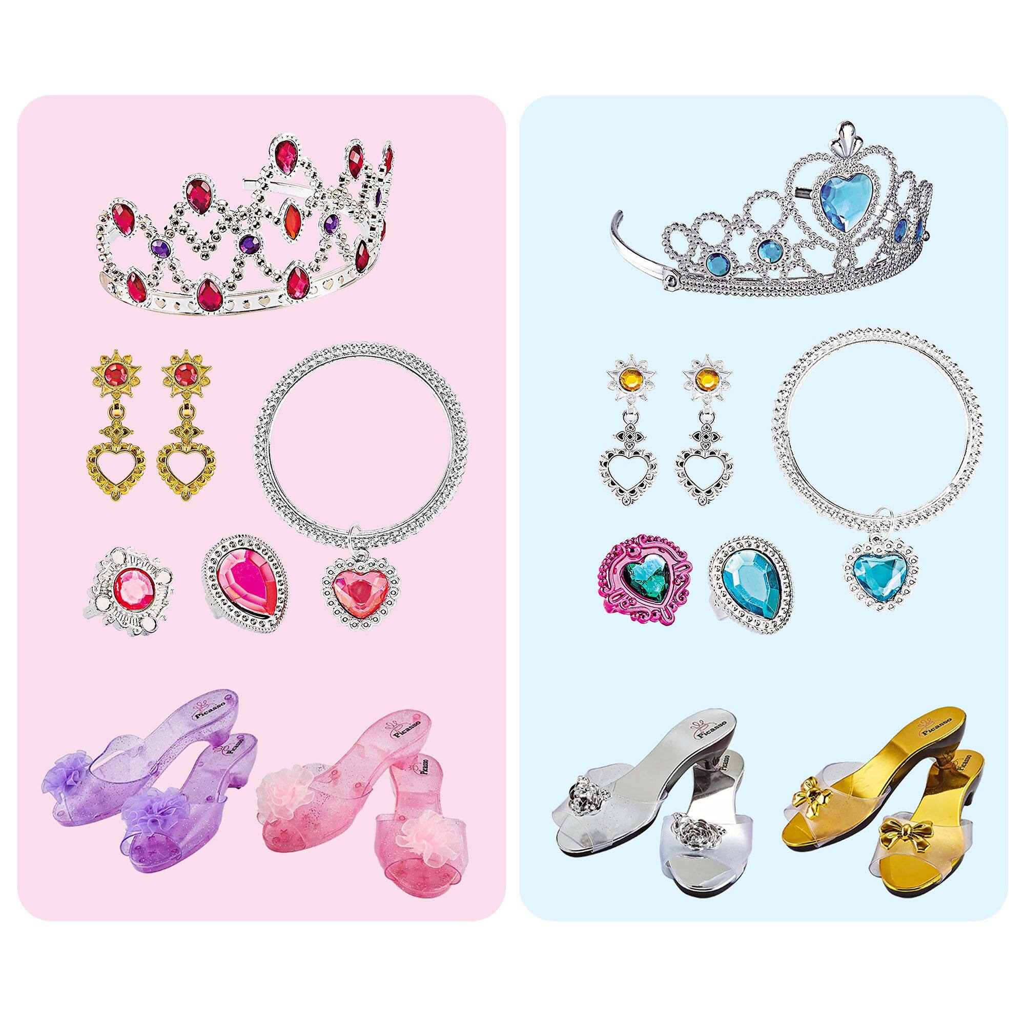 Alt View 4. PicassoTiles - PICASSO-TILES Princess Halloween Costume Accessories with Tiara, Jewelry & Accessories, 20PCS - Multicolor.