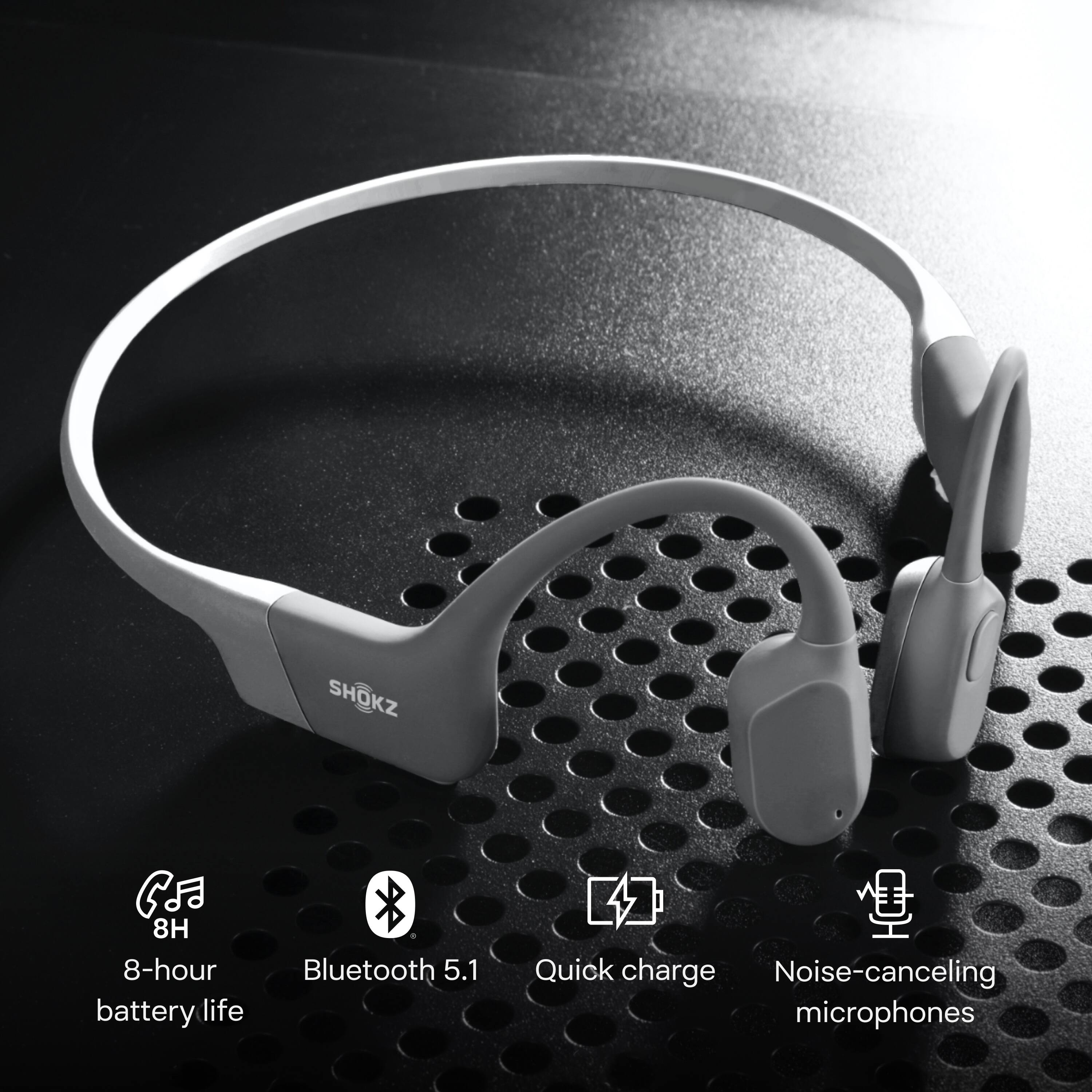 SHOKZ CF 8H

- 8-hour battery life
- Bluetooth 5.1
- Quick charge
- Noise-canceling microphones