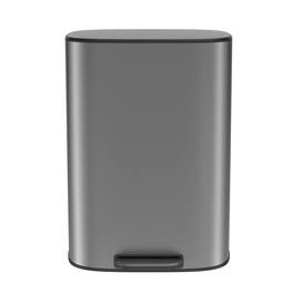 GOODSILO - 13 Gallon Kitchen Trash Can - Foot Pedal, Soft Close, Stainless Steel - Silver