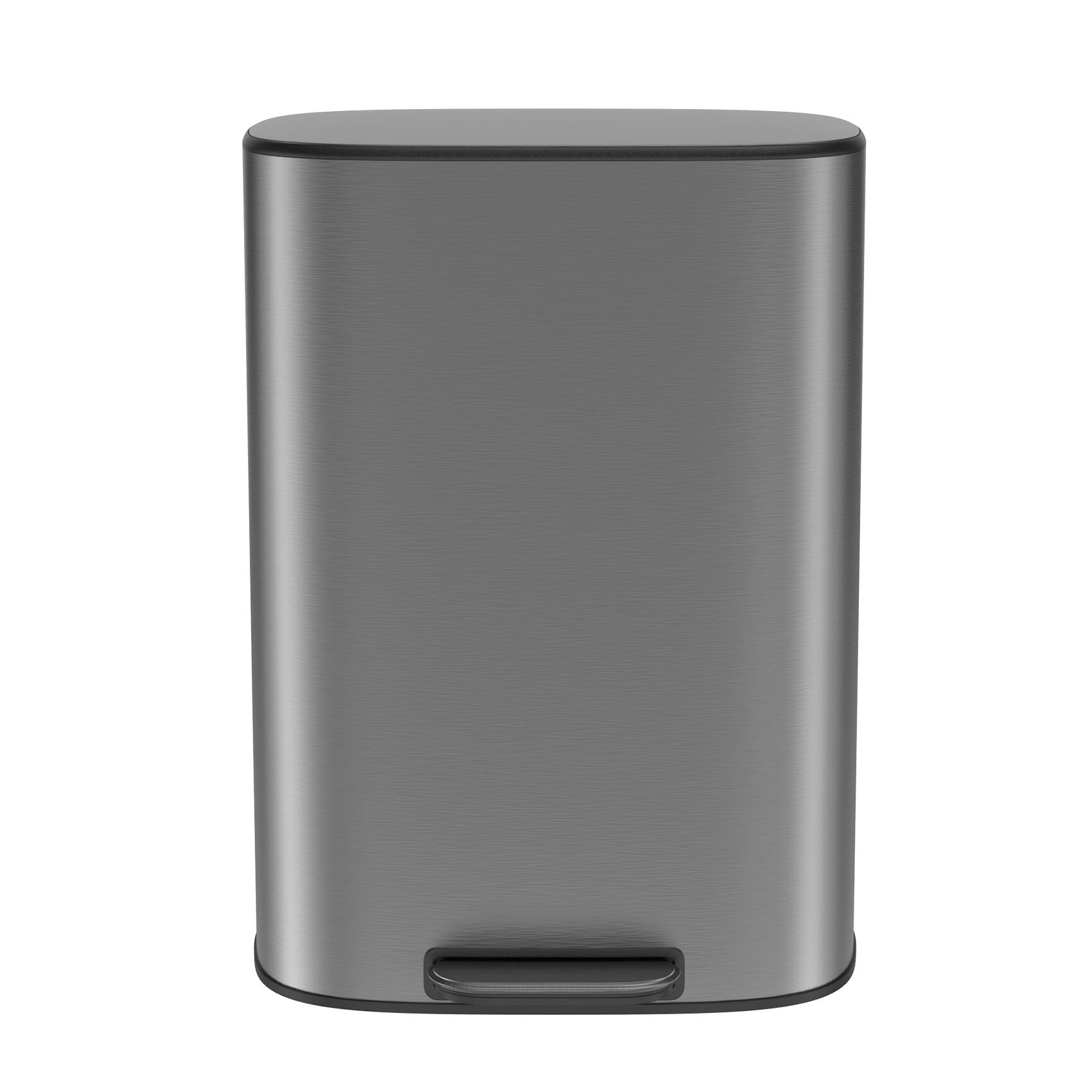 Front. GOODSILO - 13 Gallon Kitchen Trash Can - Foot Pedal, Soft Close, Stainless Steel - Silver.