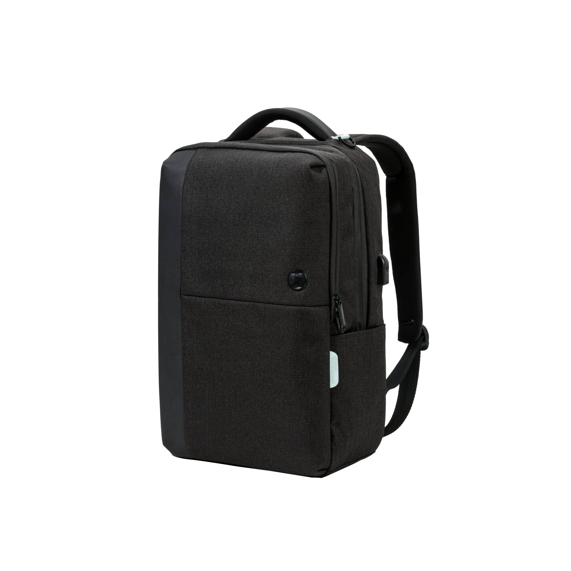 Alt View 2. Swissdigital Design - Swissdigital SD1506-02 Arosa Grey Backpack with USB, RFID & Add-A-Bag - Grey.