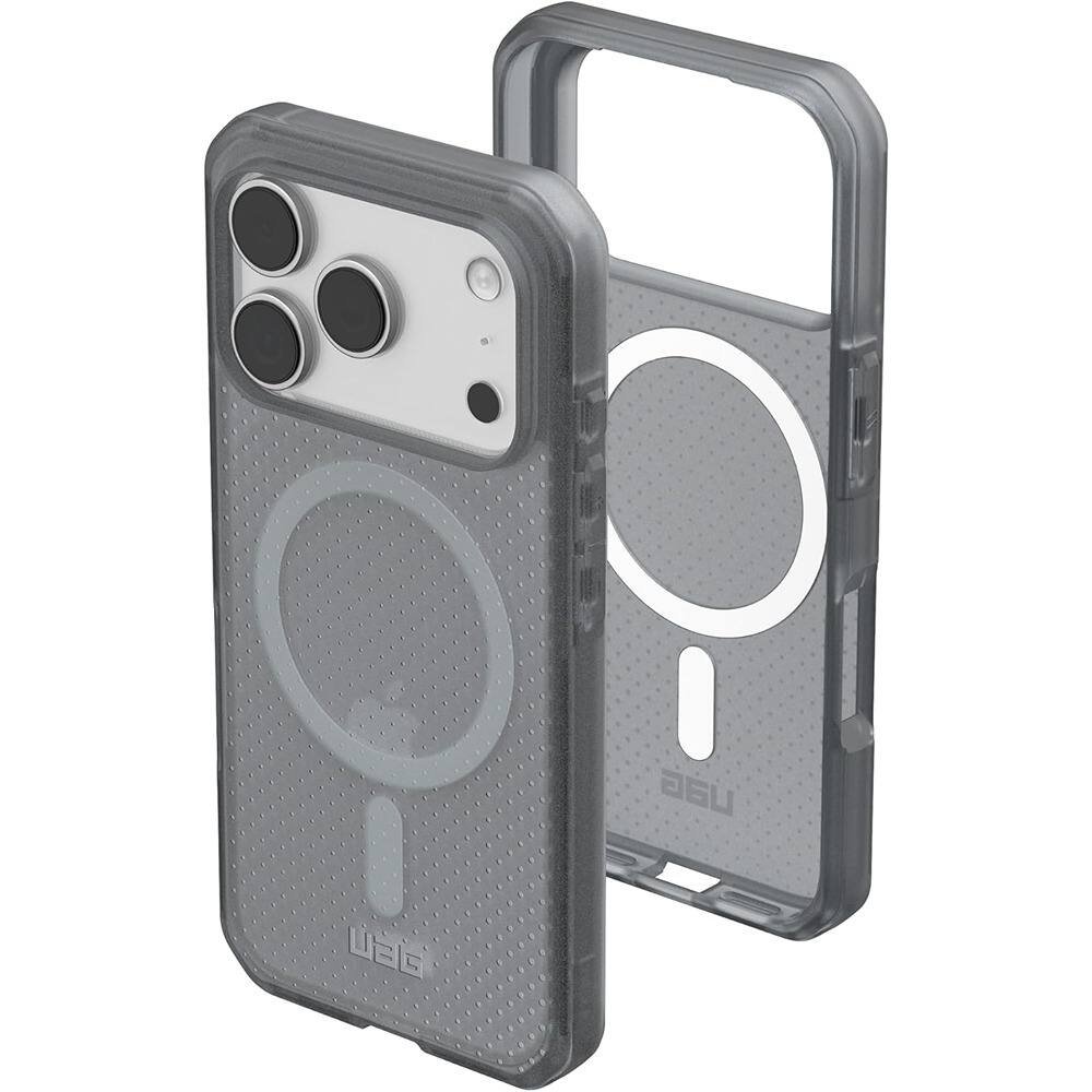 Front. PARKER SLATER - iPhone 17 Pro MagSafe Case, Translucent Military-Grade Protection (Ash) - Black.