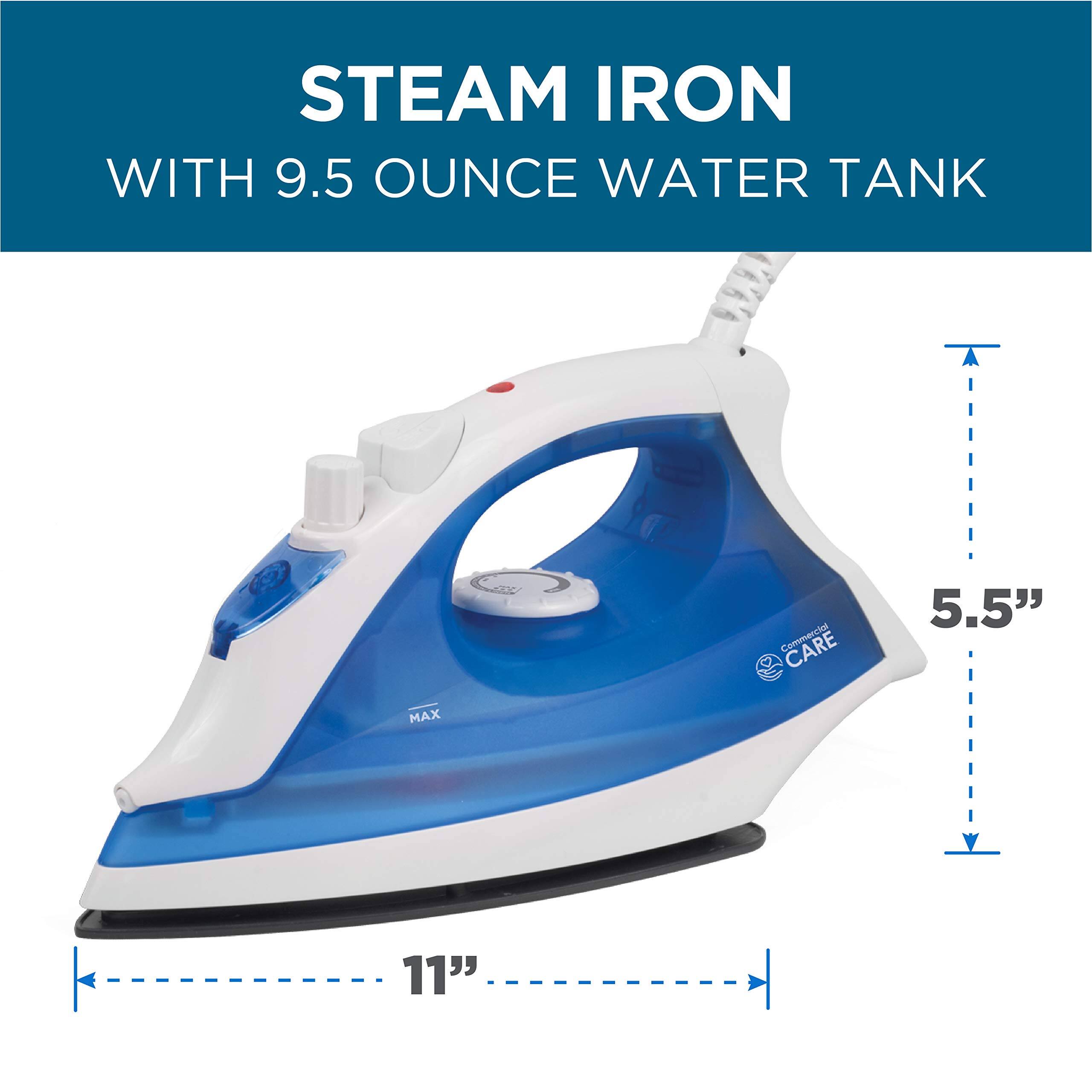 STEAM IRON WITH 9.5 OUNCE WATER TANK CARE 5.5" MAX 11"
