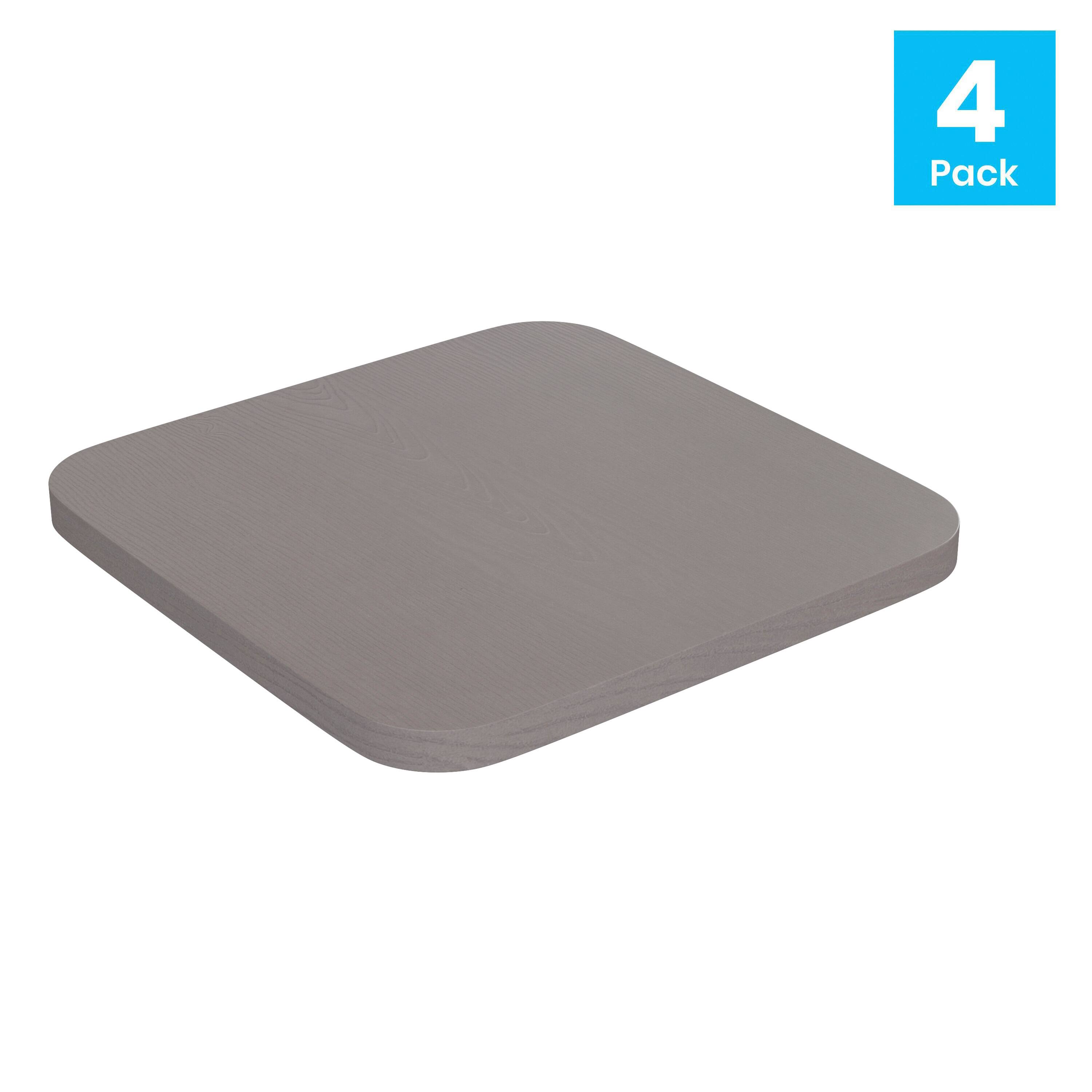 Alt View 1. Emma + Oliver - Stryde All-Weather Durable Polyresin Seat for Colorful Metal Dining Chairs, Counter Stools and Bar Stools - Gray.