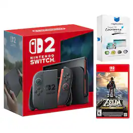 Switch 2 Video Game Console with Legend of Zelda Breath of the Wild and MightySkins Code Bundle - Nintendo Switch 2