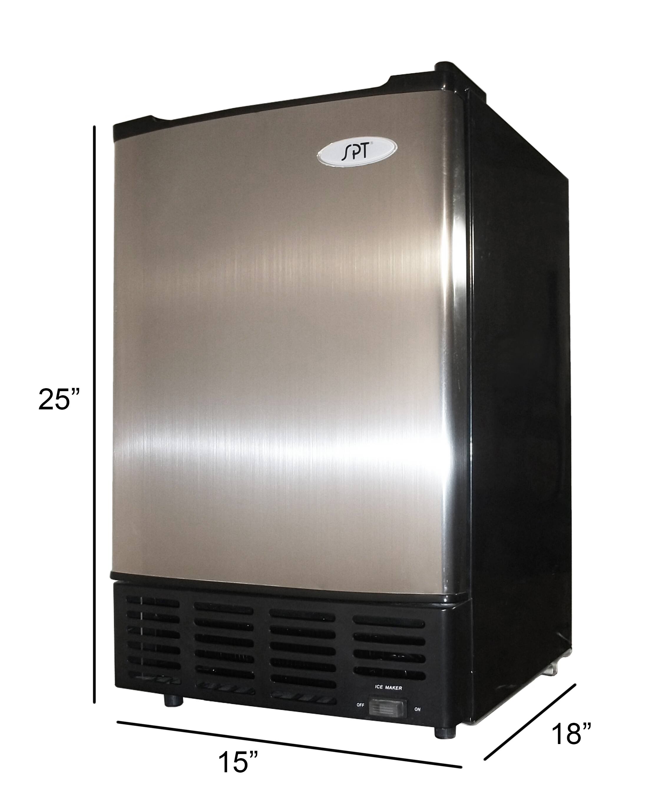 Alt View 12. SPT - 15" 12-Lb. Freestanding Icemaker - Stainless steel.