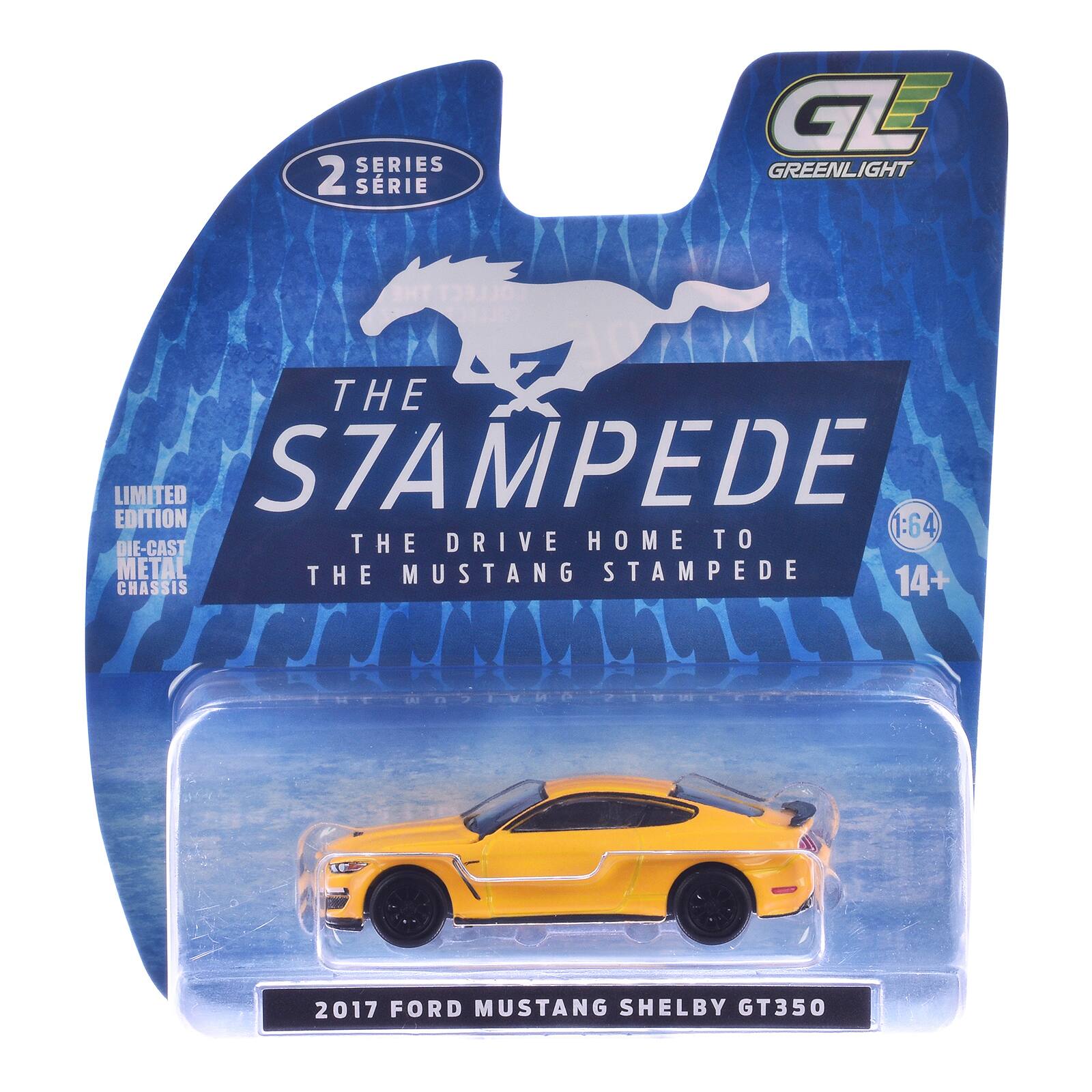 SERIES 2 SÉRIE

GL GREENLIGHT

THE LIMITED S7AMPEDE EDITION 1:64 DIE-CAST THE DRIVE HOME TO METAL THE MUSTANG STAMPEDE CHASSIS 14+

2017 FORD MUSTANG SHELBY GT350