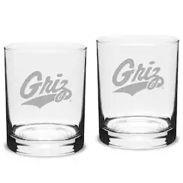 Jardine - Montana Grizzlies 2-Piece 14oz. Classic Double Old-Fashioned Glass Set - Multicolor