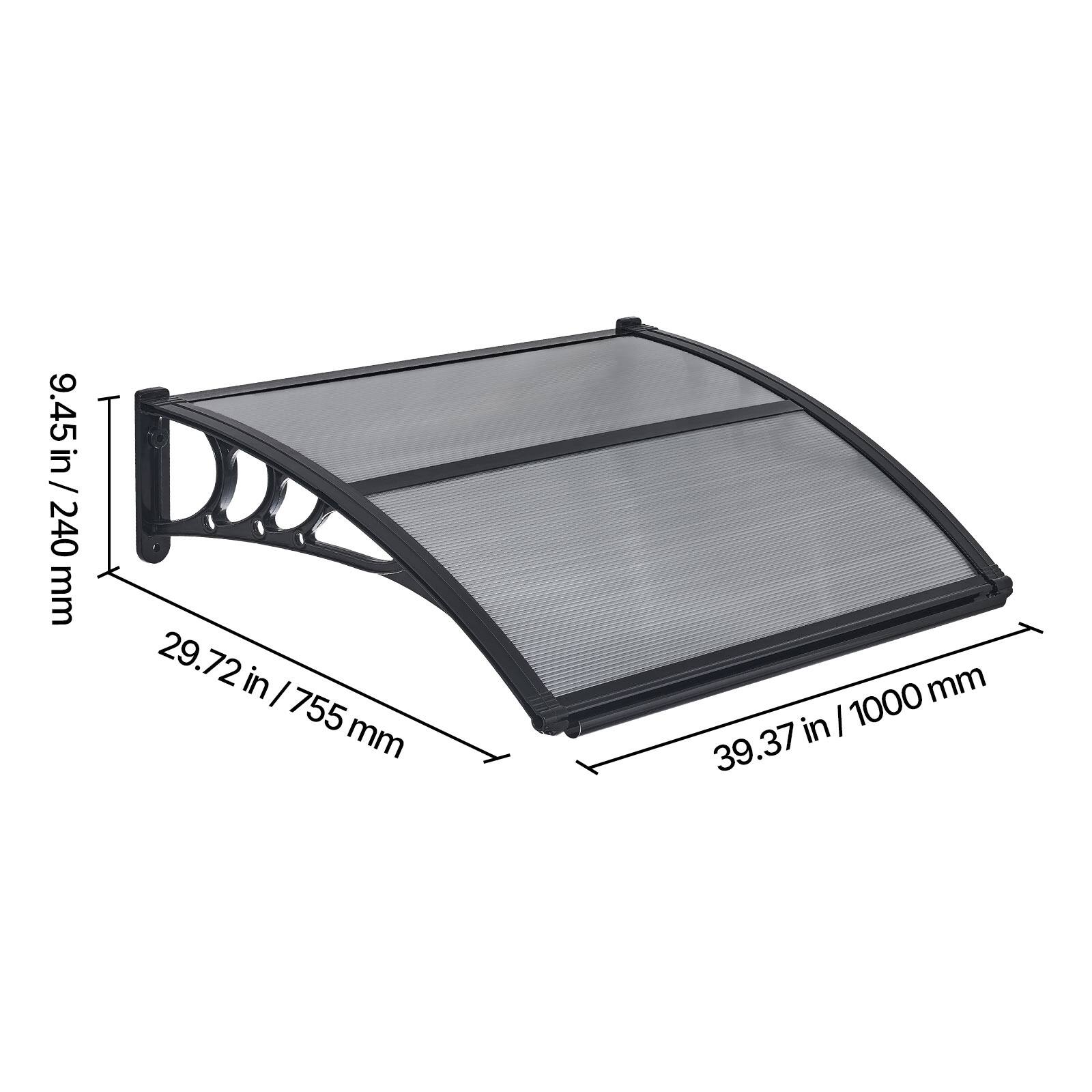 9.45 in / 240 mm  
29.72 in / 755 mm  
39.37 in / 1000 mm