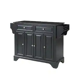 Crosley Furniture - Lafayette Granite Top Full Size Kitchen Island/Cart - Black
