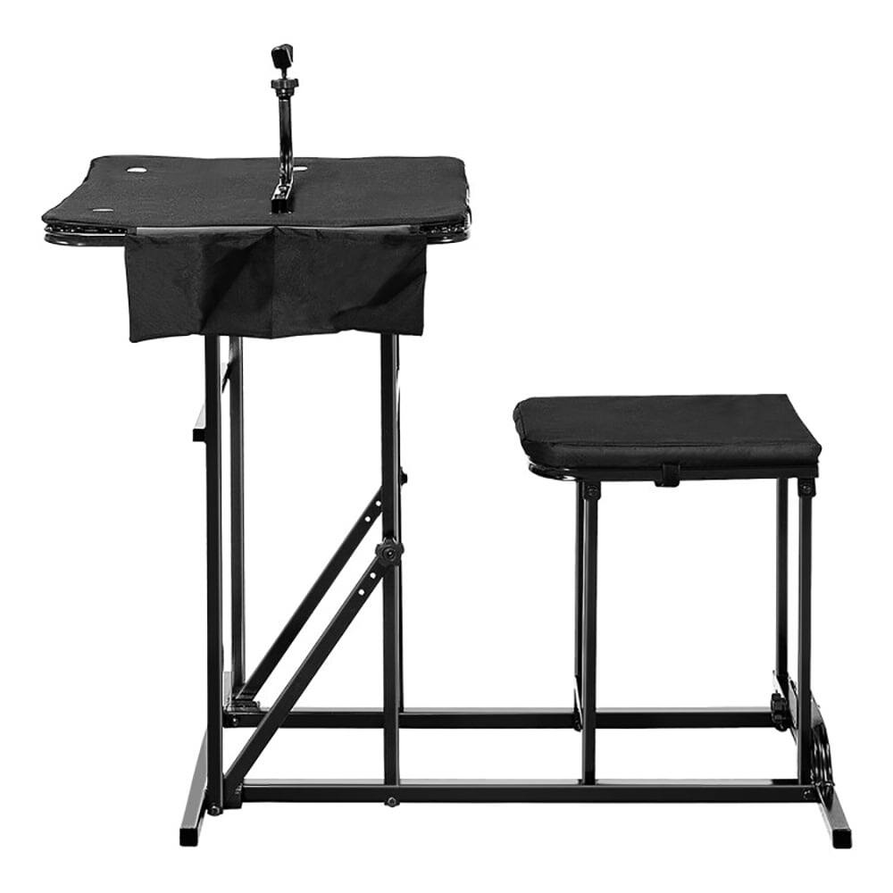 Alt View 1. Pefilos - Foldable Shooting Bench with Adjustable Height Table, Rotation and Weatherproof Synthetic Top and Seat - Black.