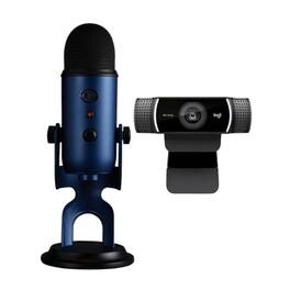 Blue Microphones - Yeti USB Microphone (Midnight Blue) with 1080p Webcam Bundle