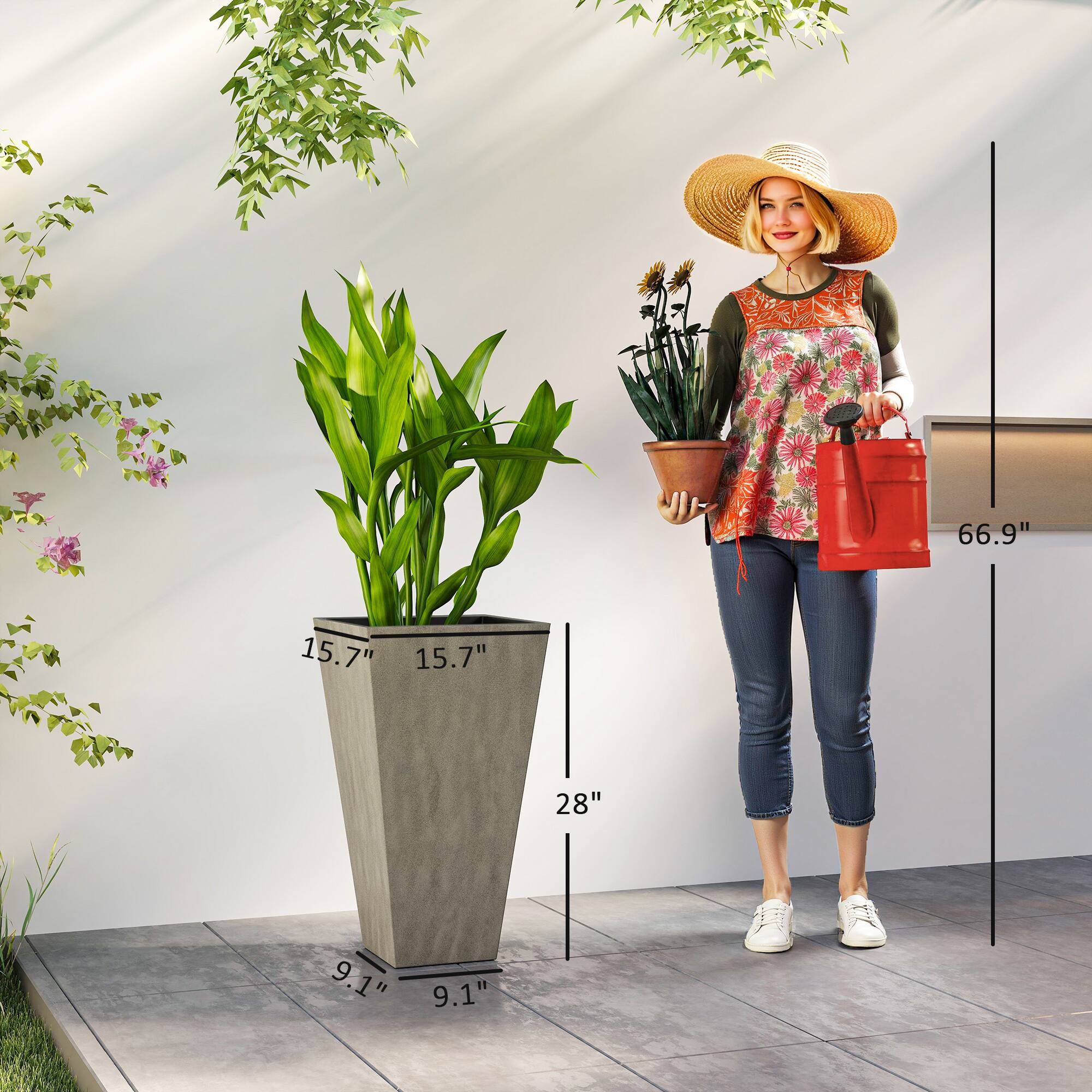 The text on the image is: 66.9", 15.7", 15.7", 28", 9.1", 9.1"