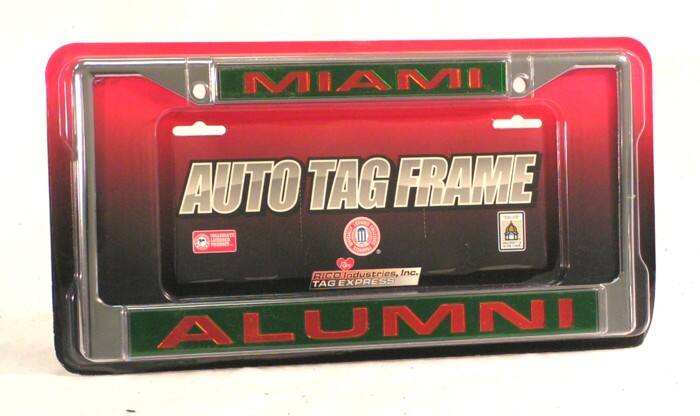 MIAMI  
AUTO TAG FRAME  
ALUMNI  

RICO Industries, Inc.  
TAG EXPRESS  

MADE IN USA