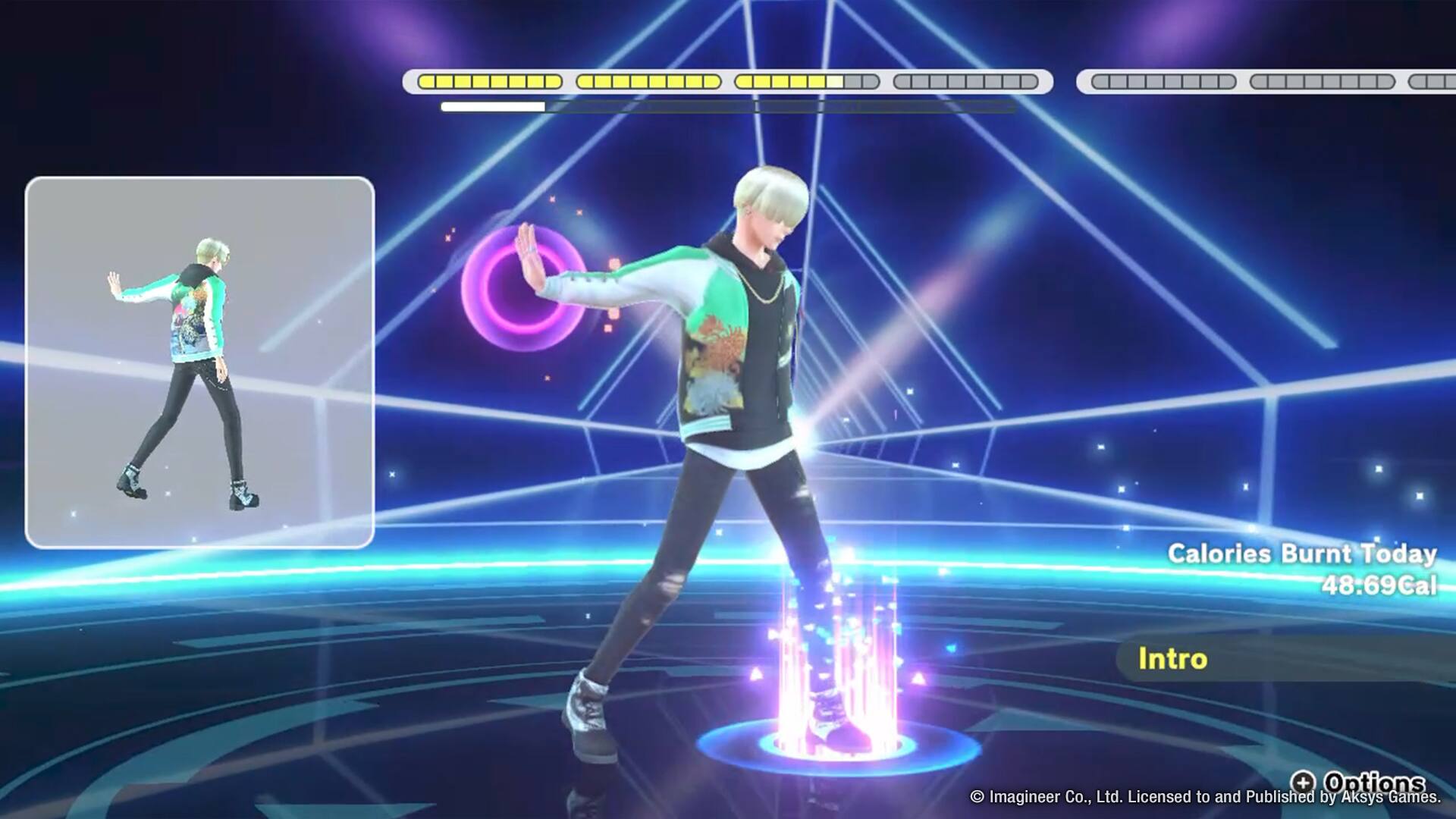 Calories Burnt Today: 48:69
Cal Intro + Options: Imagineer Co., Ltd. Licensed to and Published by Aksys Games.