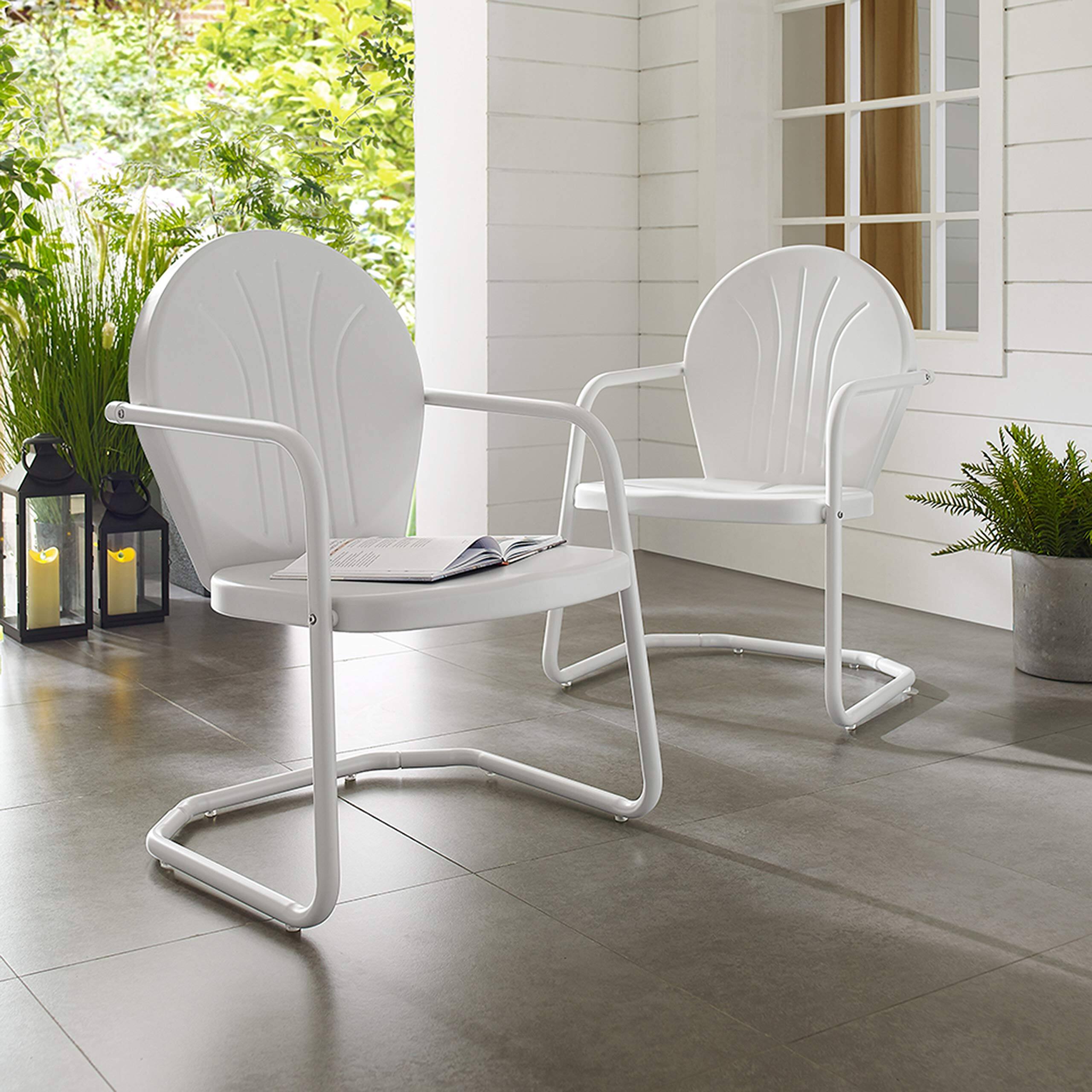 Alt View 4. Crosley Furniture - Griffith Retro Outdoor Chair - White Gloss.