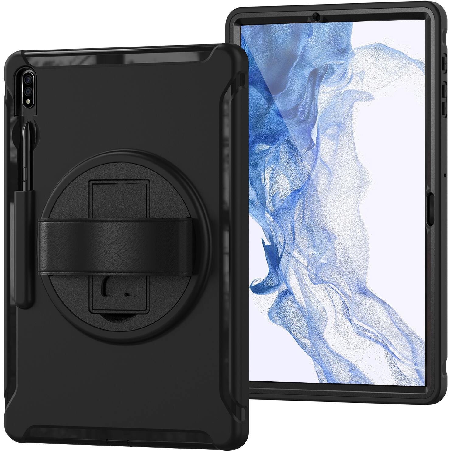 Alt View 11. SaharaCase - PROTECTION Hand Strap Series Case for Samsung Galaxy Tab S8+ - Black.