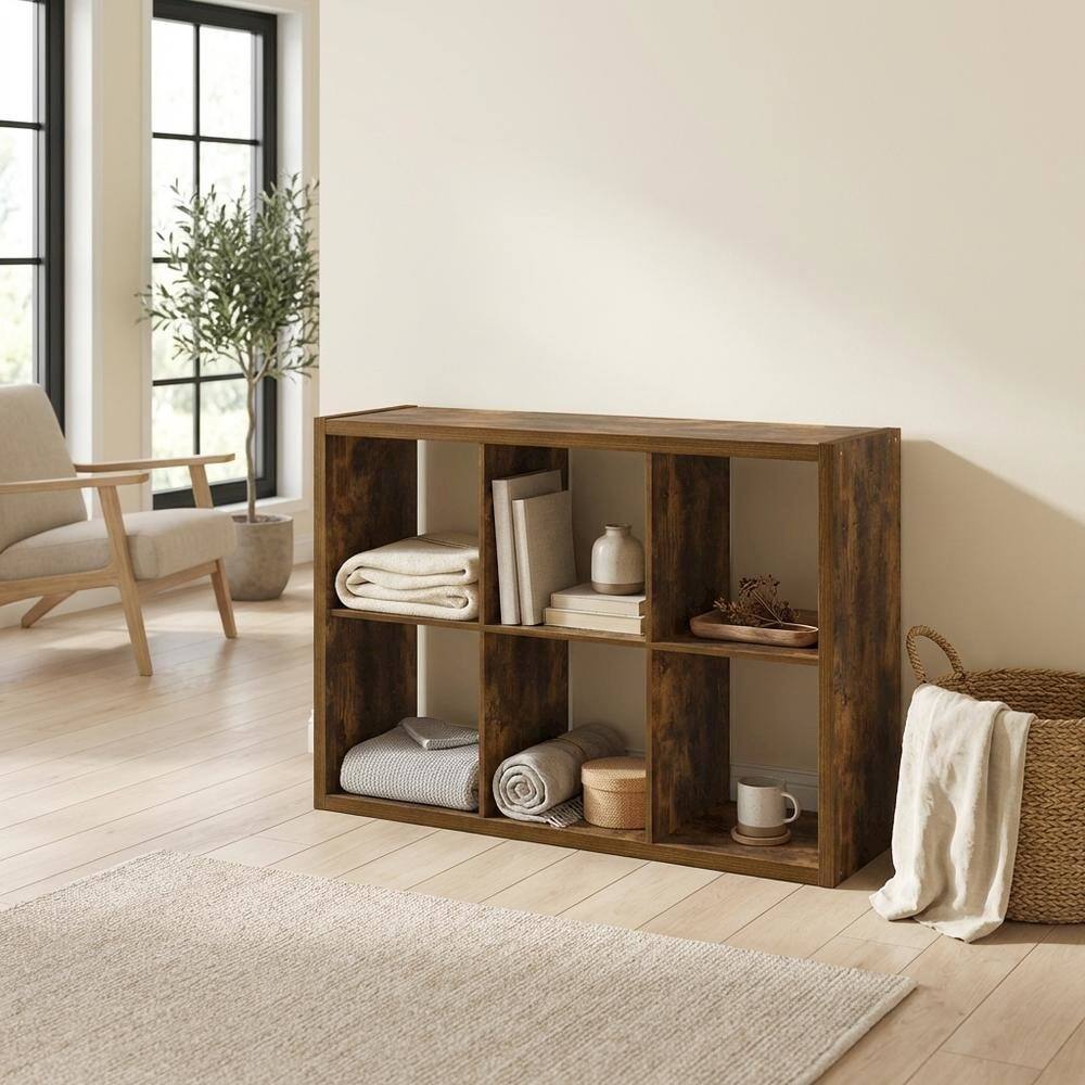 Left. FurniFact - Wooden bookcase with spacious shelves for organized storage - Amber Pine.