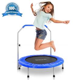 SereneLife - 36" Foldable Mini Trampoline - Indoor/Garden Max Load 220 lbs (Deep Blue)